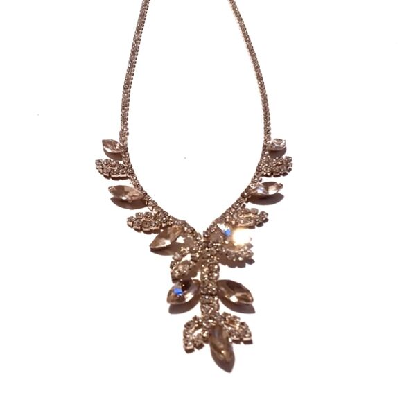 Icing Gold Tone Champagne and Clear Rhinestone Y Drop Necklace - Picture 8 of 9